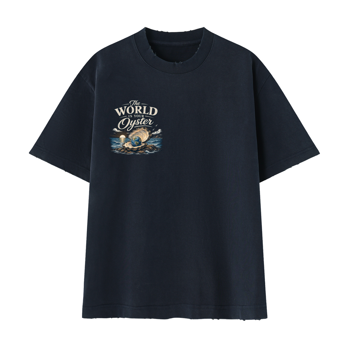 The World Is Your Oyster — Heavyweight Vintage Earth Pearl T-Shirt