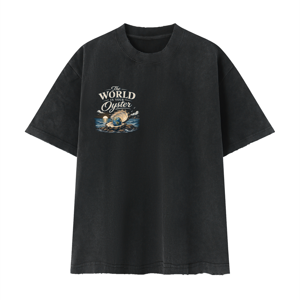 The World Is Your Oyster — Heavyweight Vintage Earth Pearl T-Shirt