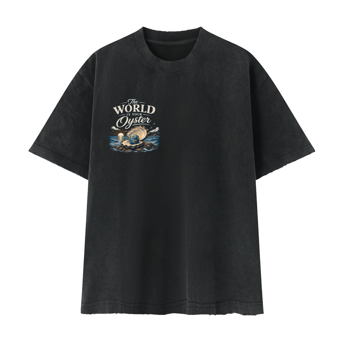 The World Is Your Oyster — Heavyweight Vintage Earth Pearl T-Shirt