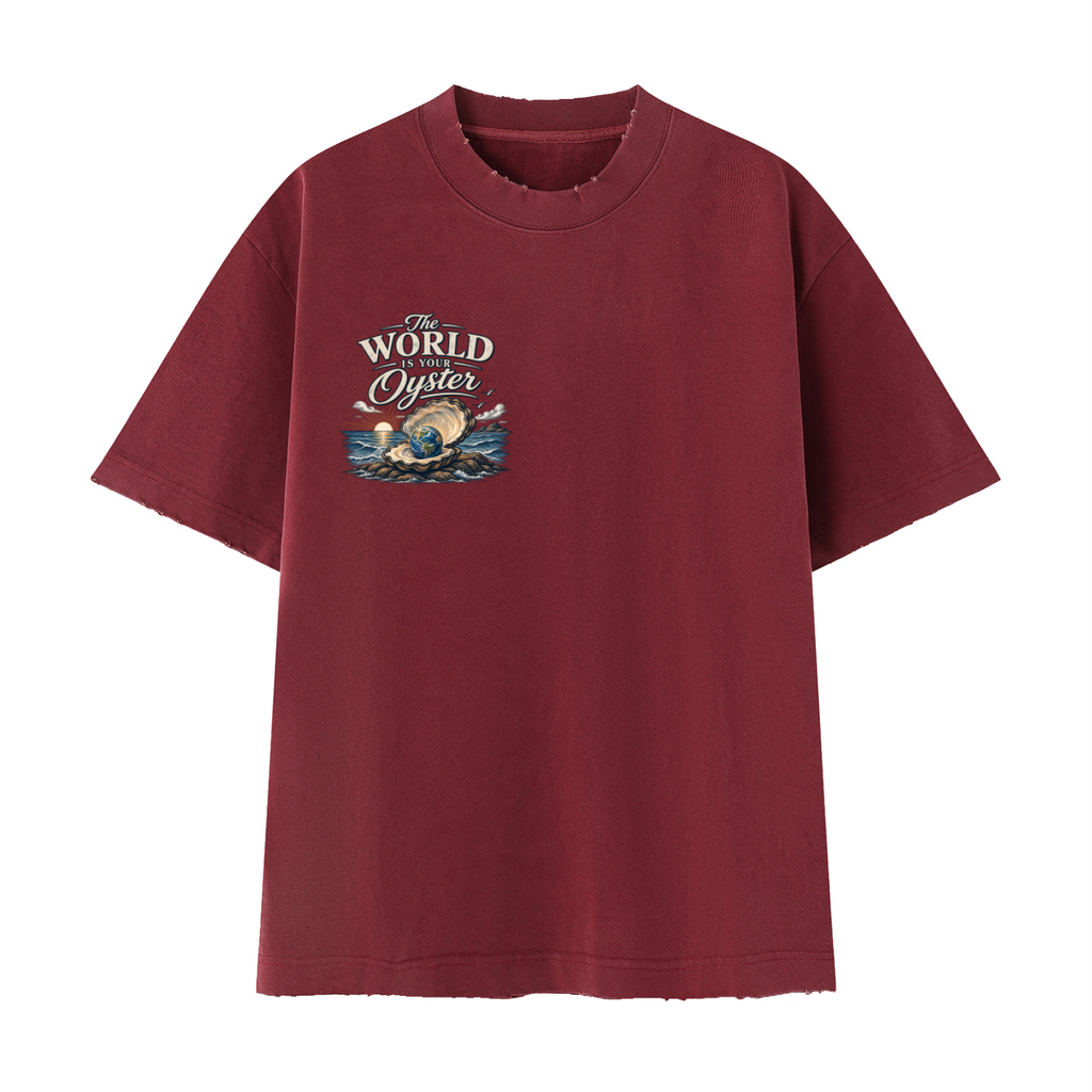 The World Is Your Oyster — Heavyweight Vintage Earth Pearl T-Shirt