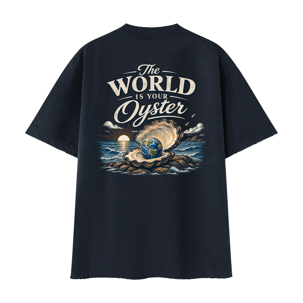 The World Is Your Oyster — Heavyweight Vintage Earth Pearl T-Shirt