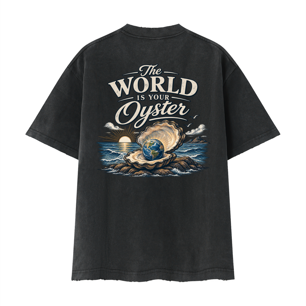 The World Is Your Oyster — Heavyweight Vintage Earth Pearl T-Shirt
