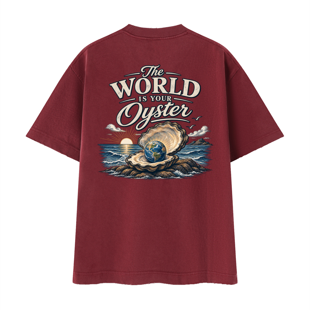 The World Is Your Oyster — Heavyweight Vintage Earth Pearl T-Shirt