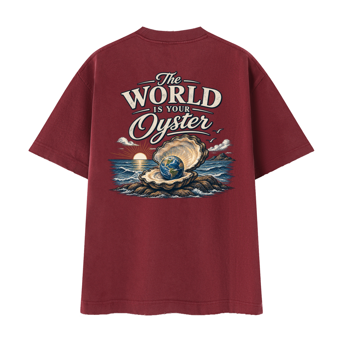 The World Is Your Oyster — Heavyweight Vintage Earth Pearl T-Shirt
