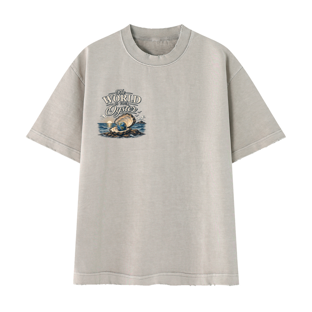 The World Is Your Oyster — Heavyweight Vintage Earth Pearl T-Shirt