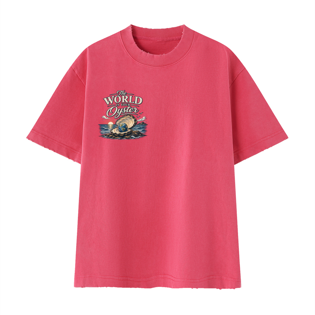 The World Is Your Oyster — Heavyweight Vintage Earth Pearl T-Shirt
