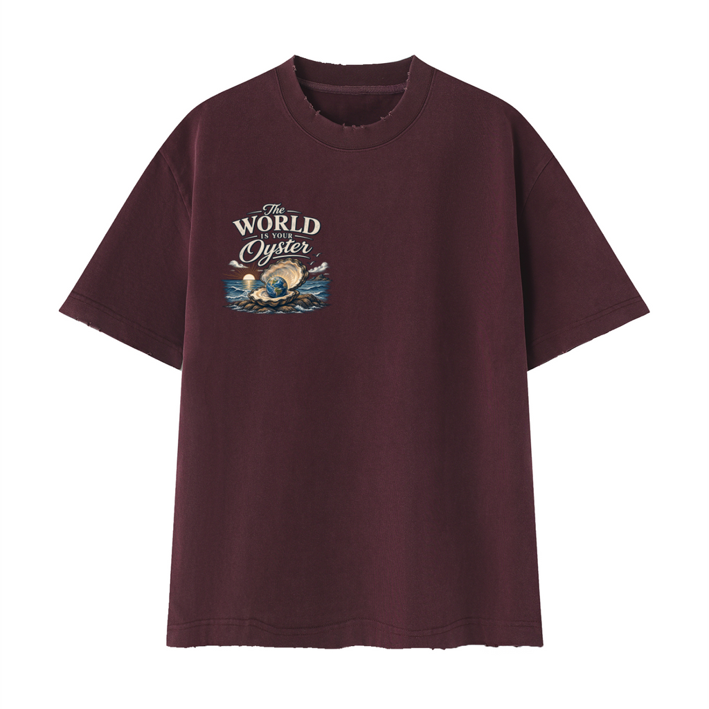 The World Is Your Oyster — Heavyweight Vintage Earth Pearl T-Shirt