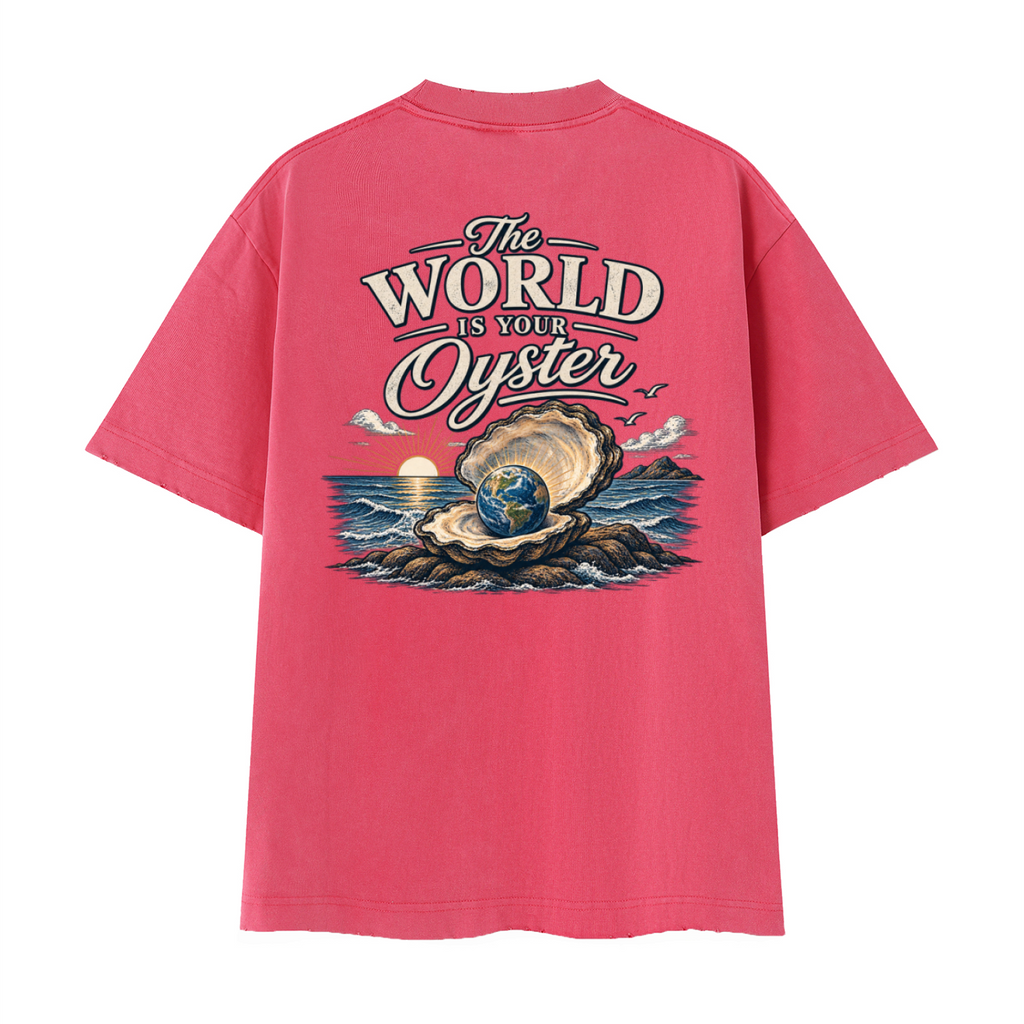 The World Is Your Oyster — Heavyweight Vintage Earth Pearl T-Shirt