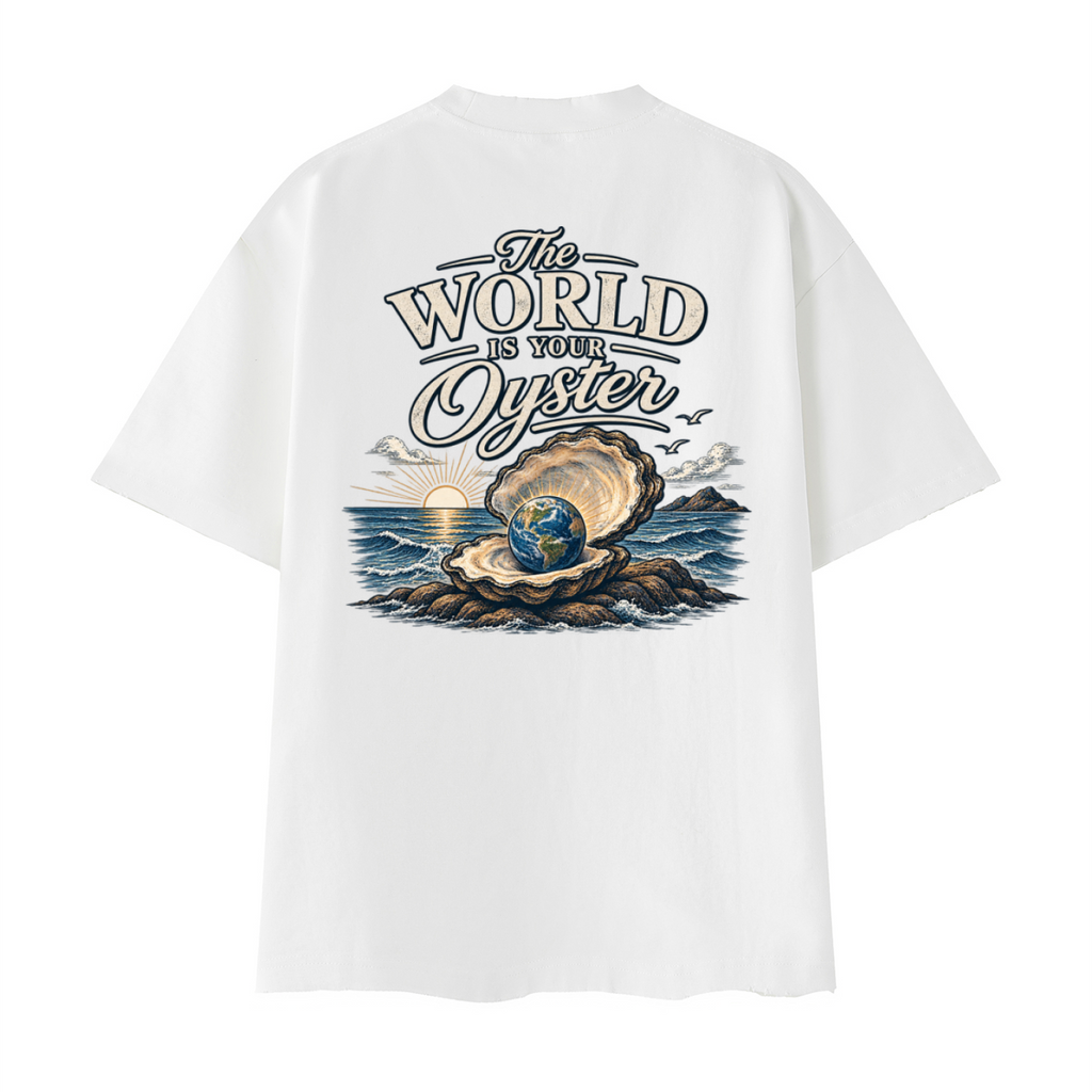 The World Is Your Oyster — Heavyweight Vintage Earth Pearl T-Shirt