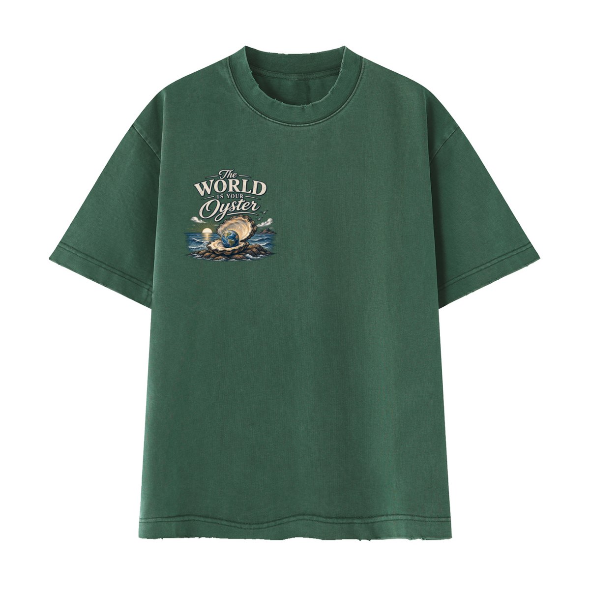 The World Is Your Oyster — Heavyweight Vintage Earth Pearl T-Shirt